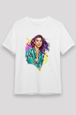 Dua Lipa Baskılı Unisex Beyaz Tişört - Tshirt
