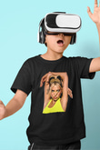 Dua Lipa Baskılı Unisex Siyah Çocuk Tişört - Tshirt