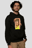 Dua Lipa Baskılı Unisex Siyah Hoodie