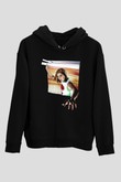 Dua Lipa Baskılı Unisex Siyah Hoodie