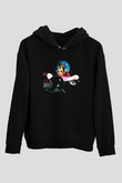 Dua Lipa Baskılı Unisex Siyah Hoodie