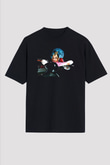Dua Lipa Baskılı Unisex Siyah Oversize Tişört - Tshirt