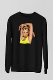 Dua Lipa Baskılı Unisex Siyah Sweatshirt