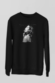 Dua Lipa Baskılı Unisex Siyah Sweatshirt