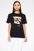 Dua Lipa Baskılı Unisex Siyah Tişört - Tshirt