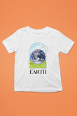 Dünya Baskılı Unisex Beyaz Çocuk Tişörtü - Tshirt