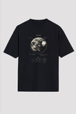 Dünya Fiziksel Özellikleri Baskılı Unisex Oversize Tişört - Tshirt