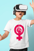 Dünya Kadınlar Günü Baskılı Beyaz Unisex Çocuk Tişört
