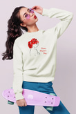 Dünya Kadınlar Günü Beyaz Unisex Sweatshirt