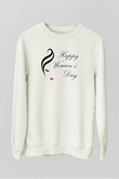 Dünya Kadınlar Günü Beyaz Unisex Sweatshirt