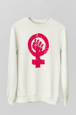 Dünya Kadınlar Günü Beyaz Unisex Sweatshirt