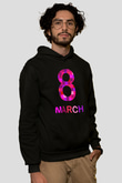 Dünya Kadınlar Günü Siyah Unisex Hoodie