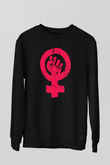 Dünya Kadınlar Günü Siyah Unisex Sweatshirt