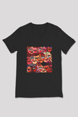 Dünya Kadınlar Günü Siyah Unisex V Yaka Tişört T-Shirt
