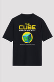 Dünya Küp Baskılı Unisex Oversize Tişört - Tshirt