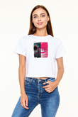 Duran Duran Baskılı Unisex Beyaz Crop Top Tişört