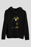 Düşünen Maymun Siyah  Unisex Hoodie