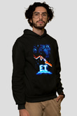 E.T. Siyah Unisex Kapüşonlu Sweatshirt