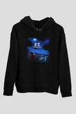 E.T. Siyah Unisex Kapüşonlu Sweatshirt