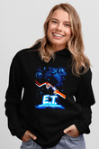 E.T. Siyah Unisex Kapüşonlu Sweatshirt