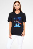 E.T. Siyah Unisex V Yaka Tişört