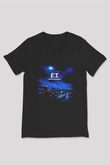 E.T. Siyah Unisex V Yaka Tişört
