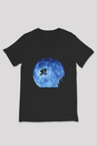 E.T. Siyah Unisex V Yaka Tişört