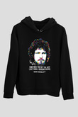 Eagles Baskılı Unisex Siyah Kapüşonlu Sweatshirt
