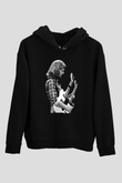 Eagles Baskılı Unisex Siyah Kapüşonlu Sweatshirt