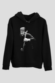 Eagles Baskılı Unisex Siyah Kapüşonlu Sweatshirt
