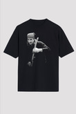 Eagles Baskılı Unisex Siyah Oversize Tişört - Tshirt