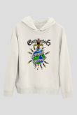 Earth Crisis Baskılı Beyaz Unisex Kapüşonlu Sweatshirt