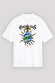 Earth Crisis Baskılı Beyaz Unisex Oversize Tişört - Tshirt