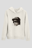 Eazy-E Baskılı Unisex Beyaz Kapüşonlu Sweatshirt