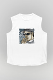 Eazy-E Baskılı Unisex Beyaz Kolsuz Tişört