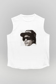 Eazy-E Baskılı Unisex Beyaz Kolsuz Tişört