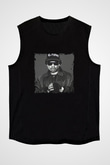Eazy-E Baskılı Unisex Siyah Kolsuz Tişört