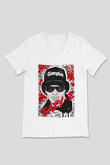 Eazy-E Beyaz Unisex V Yaka Tişört