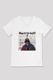 Eazy-E Beyaz Unisex V Yaka Tişört T-Shirt