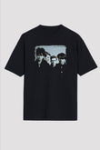 Echo and The Bunnymen Baskılı Unisex Siyah Oversize Tişört
