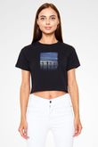 Echo and The Bunnymen Baskılı Unisex Siyah Crop Top Tişört