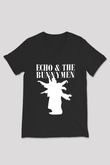 Echo and the Bunnymen Siyah Unisex V Yaka Tişört T-Shirt