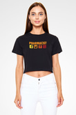 Eczacı Siyah  Crop Top Tişört