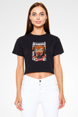 Ed Sheeran Baskılı  Siyah  Crop Top Tişört