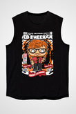 Ed Sheeran Baskılı Unisex Siyah Kolsuz Tişört