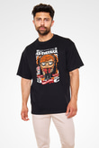 Ed Sheeran Baskılı Unisex Siyah Oversize Tişört