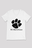 Ed Sheeran Beyaz Unisex V Yaka Tişört T-Shirt