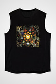 Edge of Sanity Baskılı Unisex Siyah Kolsuz Tişört