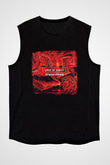 Edge of Sanity Baskılı Unisex Siyah Kolsuz Tişört
