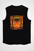 Edge of Sanity Baskılı Unisex Siyah Kolsuz Tişört